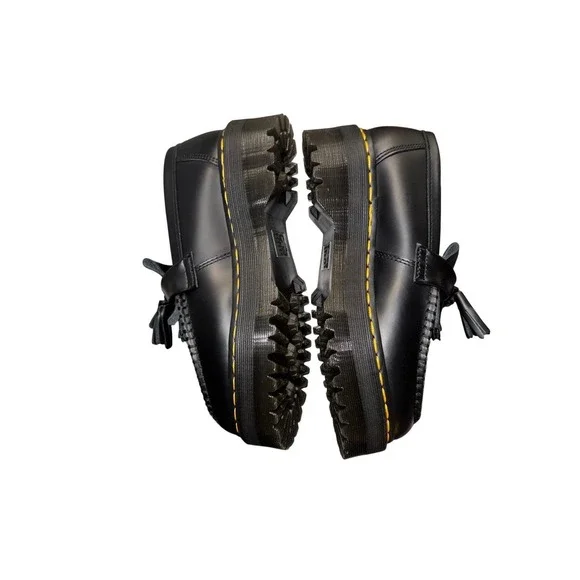New w/Tags! Dr Martens Tassel Loafers Black Leather Platform Lug Sole Mens 8 - Picture 5 of 16